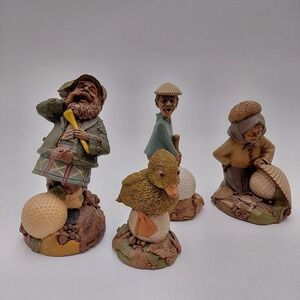 Tom Clark Figurine Lot 4 90s Golf Ball Duck Shells Nautical Statue Signed Rare